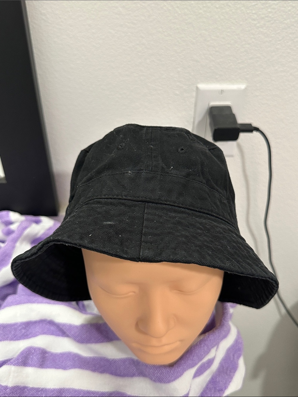 Black Cotton Bucket Hat - Women's Accessories